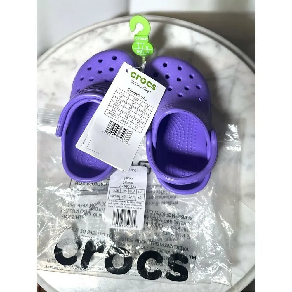 NEW 🆕🔥 CROCS Toddler Baby Clogs Slip-on Water Shoes Size C 5